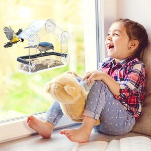 Window <strong>Bird</strong> <strong>Feeder</strong> With Extra Strong Suction Cups, Acrylic Detachable <strong>Birds</strong> <strong>Feeders</strong> <strong>Tray</strong>, Transparent Outside Birdhouse - Product Image 6