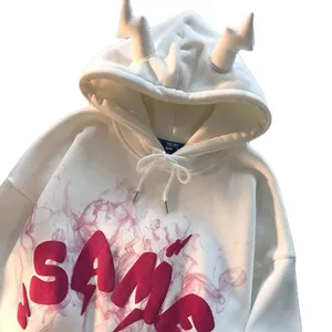 OEM Pullover Anime oversize Unisex Hoodi cotone pesante con cappuccio personalizzato con Logo da uomo semplice felpa con cappuccio in schiuma 3d per l'inverno