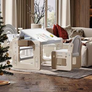 Çocuk ayarlanabilir okul öncesi eğitici oyuncaklar plastik 2 in 1 boyama çocuklar için eğitim masası çizim beyaz tahta masa yürüyor - Product Image 1