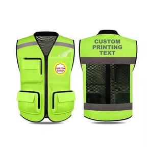 Chaleco de Seguridad Reflectante de Alta Visibilidad con Cierre de Cremallera, Malla Transpirable, Múltiples Bolsillos y Logotipo Personalizable - Product Image 1
