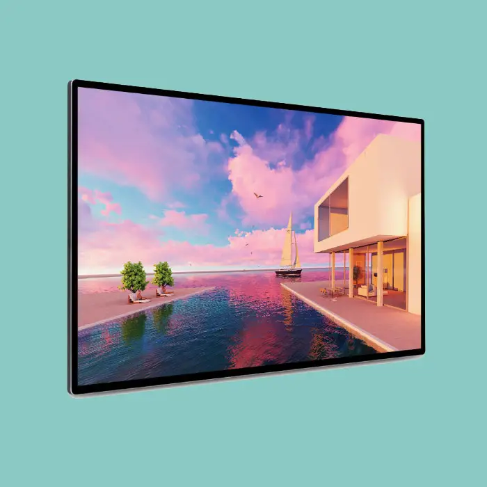 TV pintar Android pasang Dinding Bingkai Super tipis 18.5 inci layar LCD pemutar iklan dan tampilan Digital