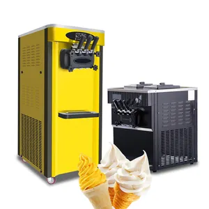 Máquina comercial de sorvete vertical elétrica de alta qualidade com três sabores para venda