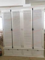 Armoire en bois rustique américaine avec 4 tiroirs - Armoire de rangement écologique et durable pour vêtements et linge
