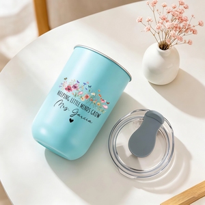 <span class=keywords><strong>Gobelet</strong></span> isotherme <span class=keywords><strong>personnalisé</strong></span> pour enseignant(e) motif fleurs sauvages, grande capacité, portable, en acier inoxydable, pour fin de cours, avec nom gravé - Product Image 2