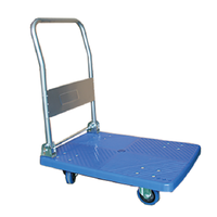 Carretilla de Plataforma de Cuatro Ruedas de Plástico y Aluminio Resistente para Exteriores, Ruedas de 4 Pulgadas, Capacidad de Carga de 500 kg, Postes Metálicos, Herramientas OEM