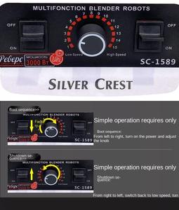 Licuadora Multifuncional Profesional Eléctrica de 2.5L y 3000W, 6 Cuchillas, Mezcladora Doméstica, Exprimidor, Máquina para Hacer Smoothies y <span class=keywords><strong>Hielo</strong></span>, Silver Crest - Product Image 6
