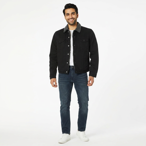 Haute Qualité Rétro Mode Hommes Denim Jean Veste Respirant Écologique Unique Hiver Avant Logo Noir Blanc Vert-Plus La Taille - Product Image 1
