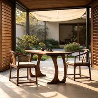 Nouvelle table à manger en bois massif chinois, table à thé en bois sur mesure, pieds courbés, meubles décoratifs traditionnels pour le salon