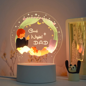 Fête des pères maison intelligente lumières nuit méduse lampe éclairage rvb lampe décorative lampara LED acrylique coloré bébé enfants lumière - Product Image 4