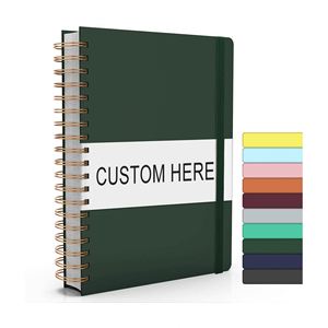 2025 Planner Hardcover Custom Printing Dark Green Spiral <b>Journal</b> Daily Notebook Diary Gift Custom Logo - Product Image 1