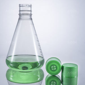 Erlenmeyer de laboratoire 1000ml en plastique stérile à fond plat 1l pour la culture cellulaire - Product Image 2