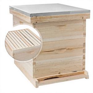 Nueva Colmena de Abejas de Madera de Abeto de 2 Niveles, Pulida, Tipo Langstroth, 10 Marcos, Equipo de Apicultura Sin Ensamblar para Granja Apícola - Product Image 1