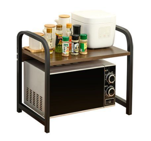 Estante de esquina multifuncional para horno de microondas, edición de lujo, 2 niveles, estante de almacenamiento de acero al carbono para cocina, estante para especias - Product Image 1