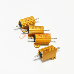 Shielded and Finned <strong>Resistor</strong> 25W 25 Watt 47/50/68/82/100/150/200/<strong>500</strong>/1K/10K <strong>Ohms</strong> RX24 Gold Aluminum Shell High Power <strong>Resistors</strong> - Product Image 1