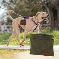 Porte-monnaie multifonction en toile pour hommes et femmes, mini pochette de cou, porte-clés, sac pour sacs à déjections canines, pochette d'entraînement pour animaux de compagnie