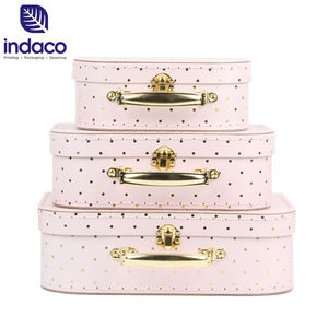 Maleta de lujo personalizada para boda, Maleta de papel vintage, caja de regalo con asa - Product Image 2