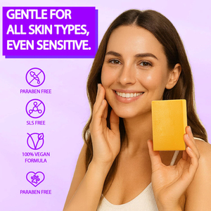 Jabón en barra blanqueador de Ácido Kójico de alta calidad con cúrcuma y manteca de karité para piel seca-Limpieza suave e hidratante - Product Image 4