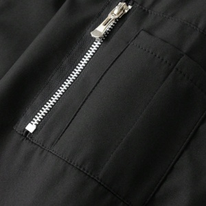 New <b>Men's</b> Black Bomber <b>Jacket</b> <b>Canvas</b> Classic Stand Collar Spring Autumn Slim Fit Design Suitable Casual Fashionable Trends - Product Image 4