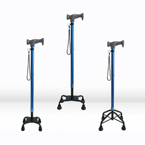 Adjustable Aluminum Alloy Telescopic Cane For Elderly With Four <b>Point</b> Base And Handle Strap Support Walking Stick - Product Image 1