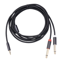 Adaptateur 3,5 mm vers double 1/4, câble audio mono TS 1/8 vers 6,35 mm, cordon de dérivation stéréo, séparateur en Y compatible avec iPhone, iPod, 3,3 pieds