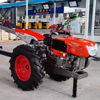 Promotion Mini-Tracteur Agricole Marchant 15.5 CV Nouveau Motoculteur à 2 Roues pour Rizières Manuel à Conduite Manuelle
