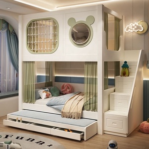 <span class=keywords><strong>Lit</strong></span> superposé artisanal en <span class=keywords><strong>bois</strong></span> <span class=keywords><strong>massif</strong></span> avec toboggan d'aventure et marches multi-tiroirs – Mobilier de chambre <span class=keywords><strong>junior</strong></span> pour chambre d'enfant haut de gamme - Product Image 4