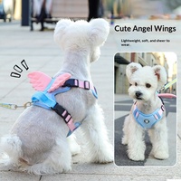 Harnais pour chien de type gilet en polyester pour petits et moyens chiens, conception anti-étranglement avec ailes, laisse pour animaux de compagnie, vente en gros