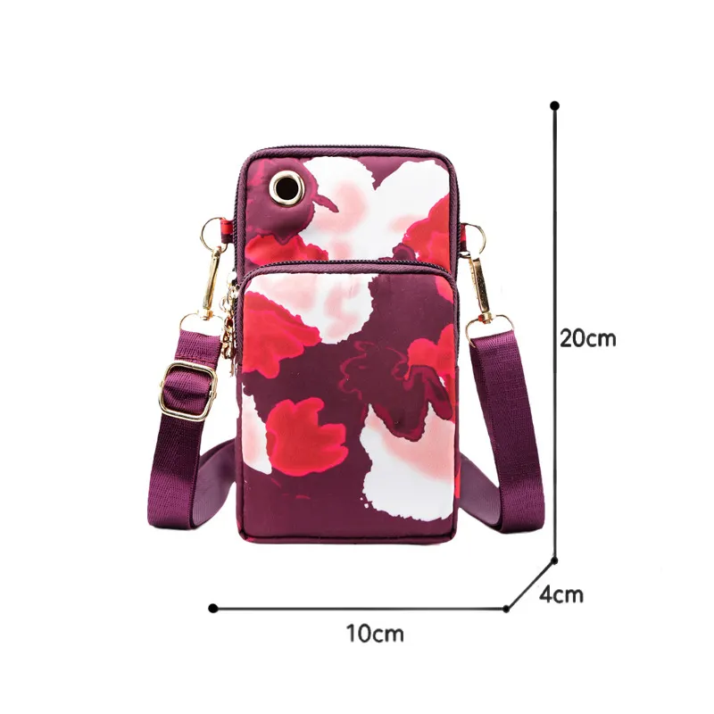 Minibook Japanese Cute Female Crossbody Mobile Phone Bag Single Shoulder Canvas Bag Cross Body Vertical Pocket Cell Phone Bag