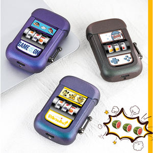 Encendedor de Cigarrillos Metálico Recargable USB de Doble Arco, Diseño Creativo de Máquina Tragamonedas con Frutas, Mini, en Caja de Regalo - Product Image 1