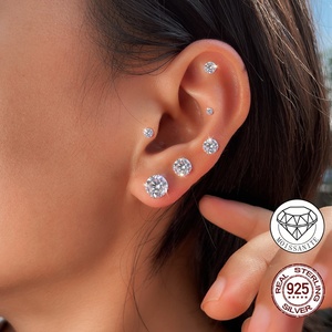 <span class=keywords><strong>Orecchini</strong></span> a Lobo in Moissanite che Superano il Test del Diamante, Gioielli Hip Hop in <span class=keywords><strong>Argento</strong></span> Sterling 925, <span class=keywords><strong>Orecchini</strong></span> a Lobo in Moissanite VVS per <span class=keywords><strong>Uomo</strong></span> e Donna - Product Image 2