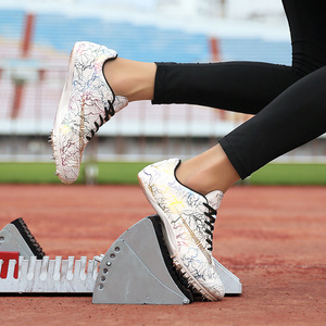 Chaussures de course unisexes, tige en mesh synthétique, semelle extérieure en caoutchouc, semelle intermédiaire en EVA, pour la course sur piste, le sprint, les sports d'été - Product Image 2