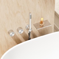Ensemble de robinetterie de douche en or brossé et encastré dans le mur pour robinet de baignoire dissimulé à eau froide et chaude