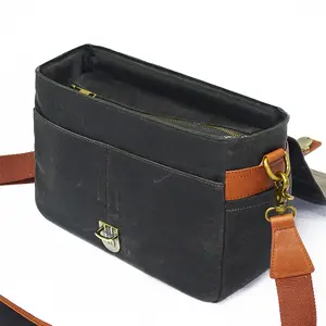 Custom Make Vintage Waxed Canvas Cross Body Photography Video Bag Fashion Small Single Shoulder Camera Digital Bags