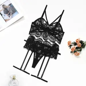Buy Wholesale China Floral Lace Hold Up Valentine's Day Lingerie