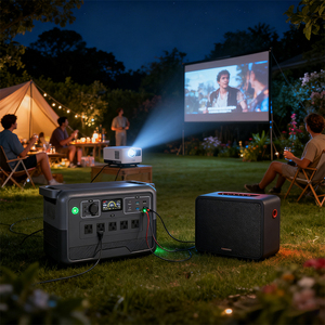 Brand New ZLWM 1200W 1008Wh MPPT Solar Generator Pure Sine Wave Portable Power Station Flashlight <b>Wireless</b> Charging Cigar - Product Image 2
