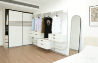Système d'étagères murales modulaires en acier pour vêtements et aliments, 5 niveaux, étagères flottantes, design moderne, blanc/noir, revêtement poudré