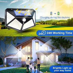 Luces <span class=keywords><strong>Solares</strong></span> de Pared con Sensor de Movimiento <span class=keywords><strong>para</strong></span> <span class=keywords><strong>Jardín</strong></span>, Alta Calidad, Precio Económico, Lámpara de 100 LED <span class=keywords><strong>para</strong></span> Porche, <span class=keywords><strong>Jardín</strong></span>, Valla, Garaje - Product Image 3