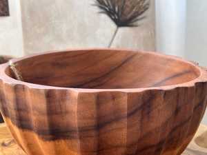 Tazón de Madera Premium, Tazón de Cocina Rústico Hecho a Mano, Ideal para Servir Ensaladas, Aperitivos y para Decoración de Mesa - Product Image 4