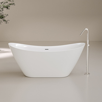Baignoire autoportante en acrylique pour villa, à deux extrémités surélevées, de haute qualité, avec fonction bain à remous