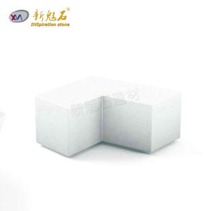 Nuevos Materiales de Construcción de Piedra UHPC, Banco de Combinación Irregular, Asiento de Cemento Urbano Minimalista Blanco - Product Image 3