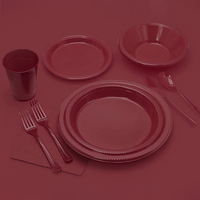 Assiettes en plastique PS incassables et réutilisables de 7'', 9'' et 10,25'' pour fruits, aliments, desserts, dîners, fêtes, barbecues et pique-niques