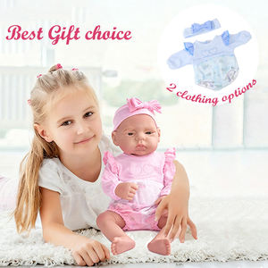 Poupées reborn en silicone souple et mignonnes en gros, avec des vêtements colorés, jouets pour filles, poupées reborn en silicone de 40 cm - Product Image 1