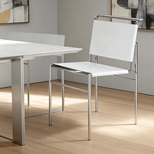 Silla <span class=keywords><strong>de</strong></span> <span class=keywords><strong>Comedor</strong></span> Moderna Minimalista <span class=keywords><strong>de</strong></span> Metal Reforzado con Asiento <span class=keywords><strong>de</strong></span> Cuero <span class=keywords><strong>para</strong></span> Salas <span class=keywords><strong>de</strong></span> Estar/Comedores - Product Image 3