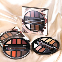 Palette de poudre à sourcils multifonction personnalisée, palette de fards à paupières 2 en 1, 3 en 1, kit de maquillage pour les yeux et les sourcils avec crayon à sourcils, pinceaux, fard à paupières mat
