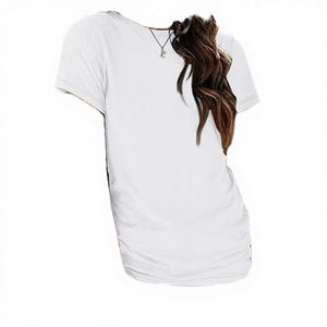 เสื้อยืดแฟชั่นฤดูร้อนใหม่สำหรับผู้หญิง เสื้อแขนสั้นแต่งระบายสองชั้น ดีไซน์เซ็กซี่ คอทรงกลม ลายเชอร์รี่ - Product Image 2