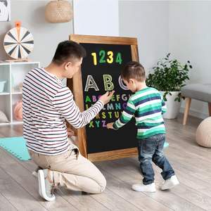 Panneau <span class=keywords><strong>de</strong></span> tableau noir A-Frame <span class=keywords><strong>Chevalet</strong></span> <span class=keywords><strong>de</strong></span> tableau noir autoportant double face, panneau <span class=keywords><strong>de</strong></span> <span class=keywords><strong>trottoir</strong></span> en bois robuste, planche à sandwich - Product Image 6