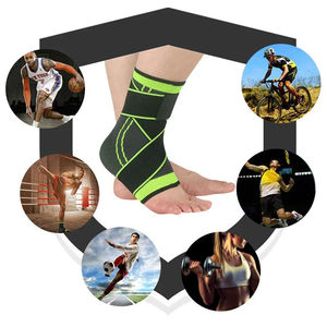 Wholesale Adjustable Nylon <b>Ankle</b> Compression Brace Protector for Running Soccer Basketball Gym Bandage Strap - Product Image 4