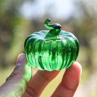 Figurine citrouille en verre transparent effet cristal sablé, 5,5 cm, décor d'Halloween, presse-papiers artisanal, centres de table pour la maison, économique