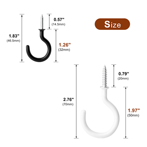 Màu đen trắng nhựa cup Mắt Trần Hooks Wall Mount sắt vít-<span class=keywords><strong>in</strong></span> treo móc lưu trữ cho tủ quần áo tủ quần áo - Product Image 5