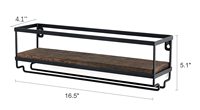 Casier à vin mural Porte-bouteille et verre Porte-bouteilles flottant rustique en bois pour ustensiles de cuisine avec cintre pour verres à pied